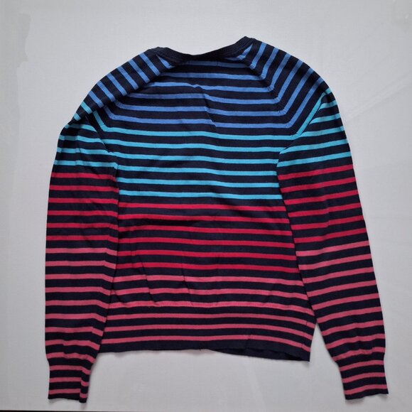 GH Bass & Co. Blue and PInk Striped Cotton Cardigan - Picture 2 of 4